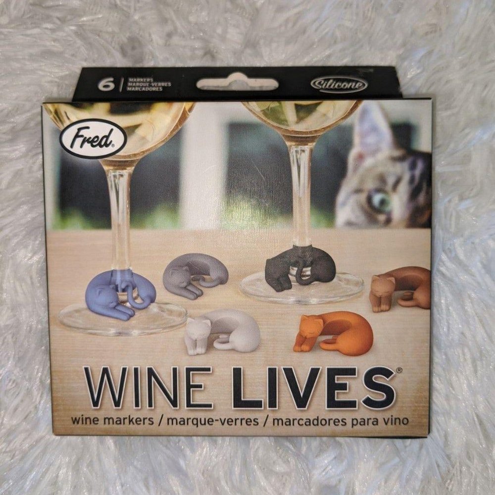 Wine Lives by Fred Drink Markers Cat